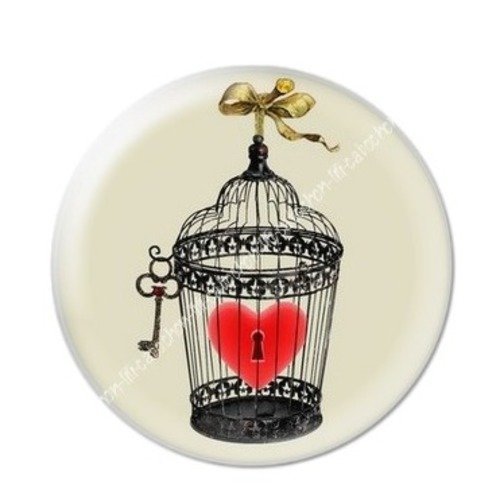 Cabochon résine à coller 25 mm coeur rouge amour aba2