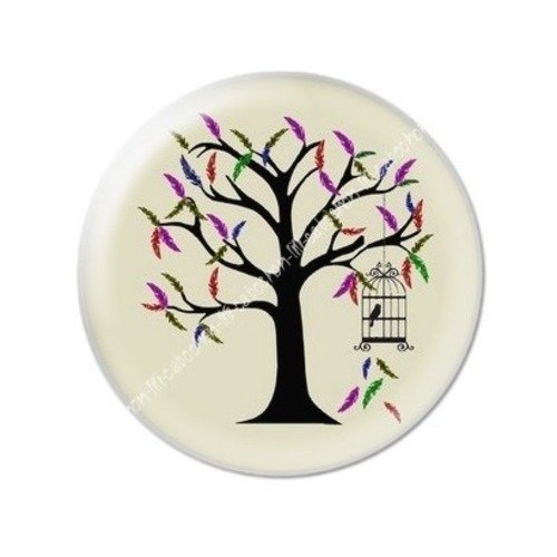 Cabochon résine à coller 25 mm arbre cage amour aba7