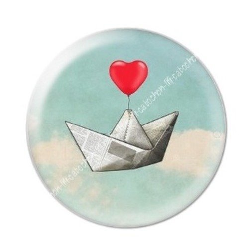 Cabochon résine à coller 25 mm coeur amour aba10