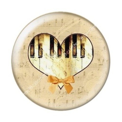 Cabochon résine à coller 25 mm partition amour aba20