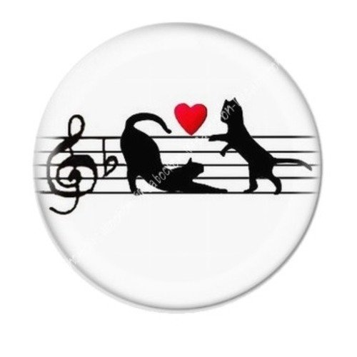 Cabochon résine à coller 25 mm partition amour aba25