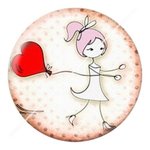 Cabochon résine à coller 25 mm couple amour b5