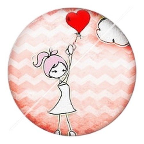 Cabochon résine à coller 25 mm couple amour b8