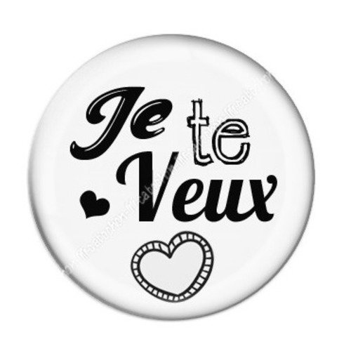 Cabochon résine à coller 25 mm couple je te veux c2