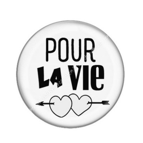 Cabochon résine à coller 25 mm couple pour la vie c4