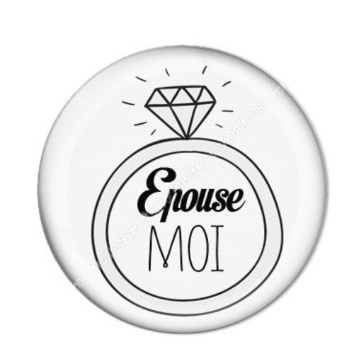 Cabochon résine à coller 25 mm couple epouse moi c6