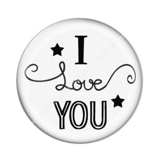 Cabochon résine à coller 25 mm couple i love you 10