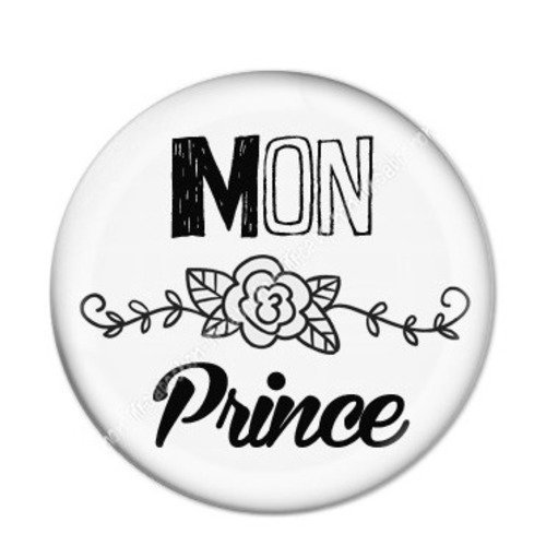 Cabochon résine à coller 25 mm couple mon prince
