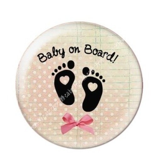 Cabochon résine à coller 25 mm  baby on board