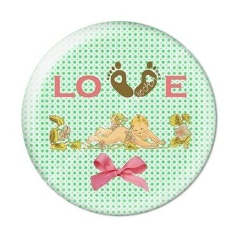 Cabochon résine à coller 25 mm  bébé love