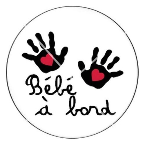 Cabochon résine à coller 25 mm bébé à bord enceinte 