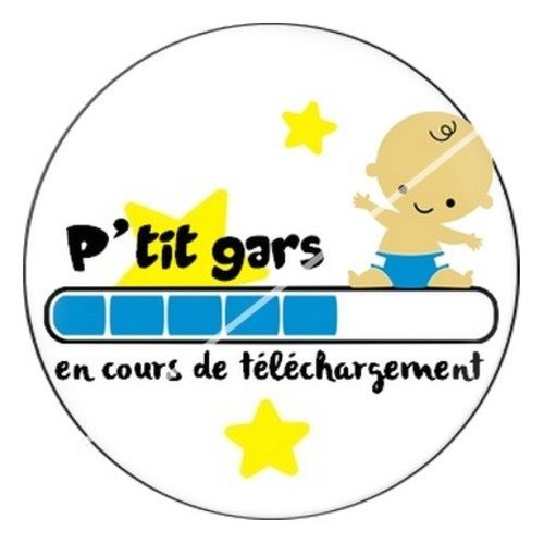 Cabochon résine à coller 25 mm en cours de téléchargement garçon 