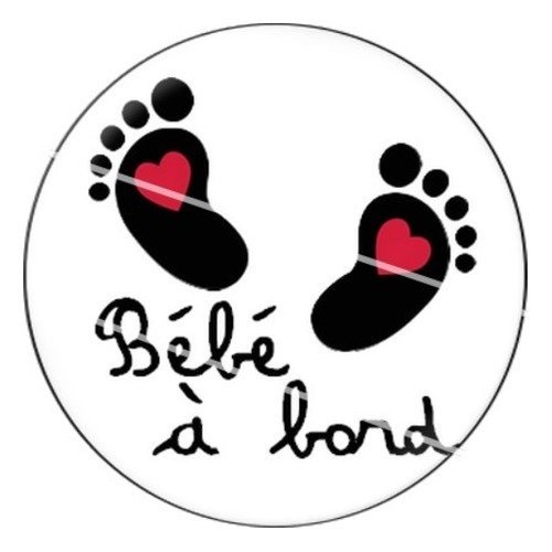 Cabochon résine à coller 25 mm bébé à bord