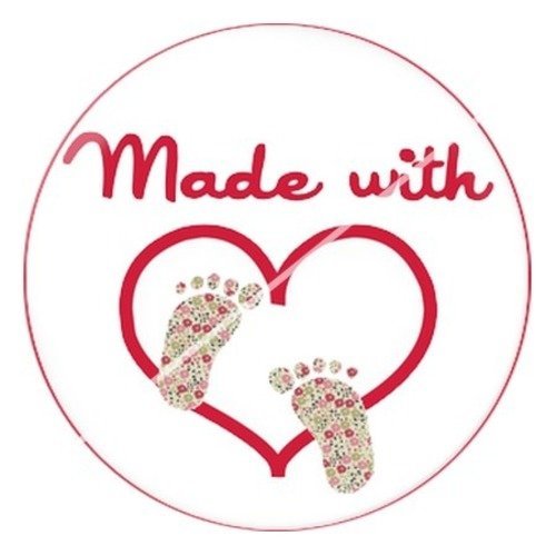 Cabochon résine à coller 25 mm made with love