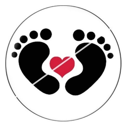 Cabochon résine à coller 25 mm bébé en cours pieds