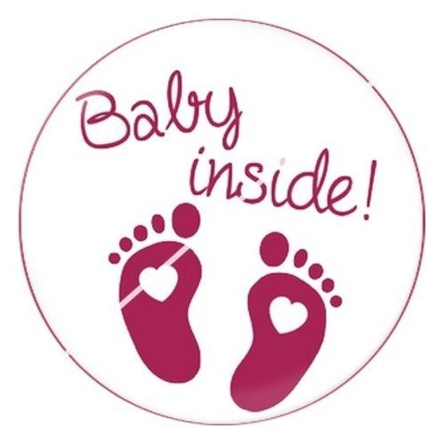 Cabochon résine à coller 25 mm enceinte de bébé