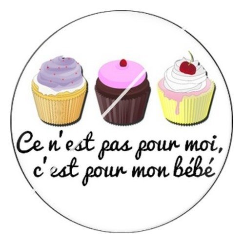 Cabochon résine à coller 25 mm enceinte et gourmande