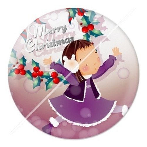 Cabochon résine à coller 25 mm aa joyeux noël a1