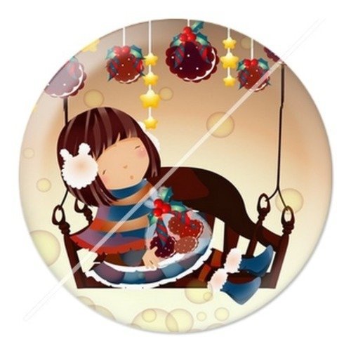 Cabochon résine à coller 25 mm aa joyeux noël a2