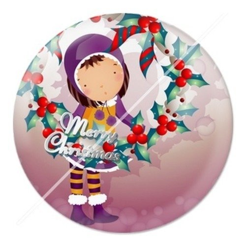 Cabochon résine à coller 25 mm aa joyeux noël a7