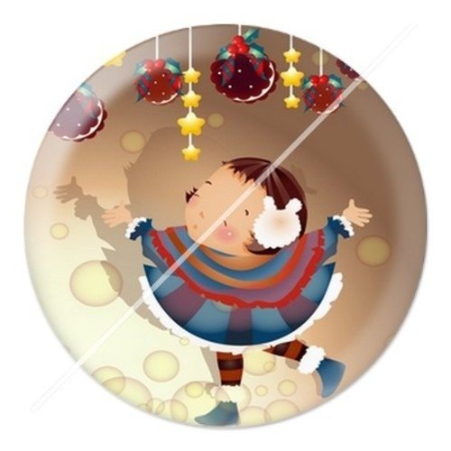 Cabochon résine à coller 25 mm aa joyeux noël a6