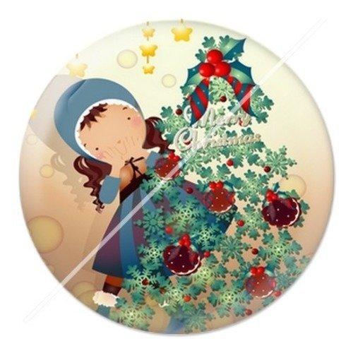 Cabochon résine à coller 25 mm aa joyeux noël a8
