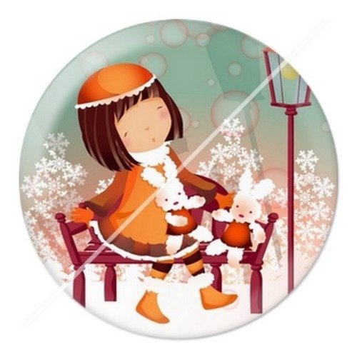 Cabochon résine à coller 25 mm aa joyeux noël a13