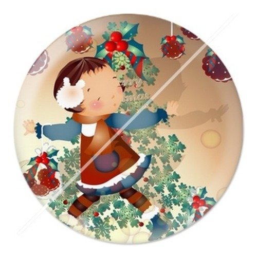 Cabochon résine à coller 25 mm aa joyeux noël a14