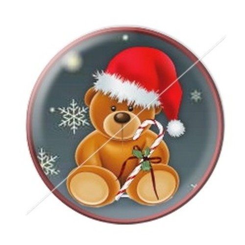 Cabochon résine à coller 25 mm aa noël et fêtes c23