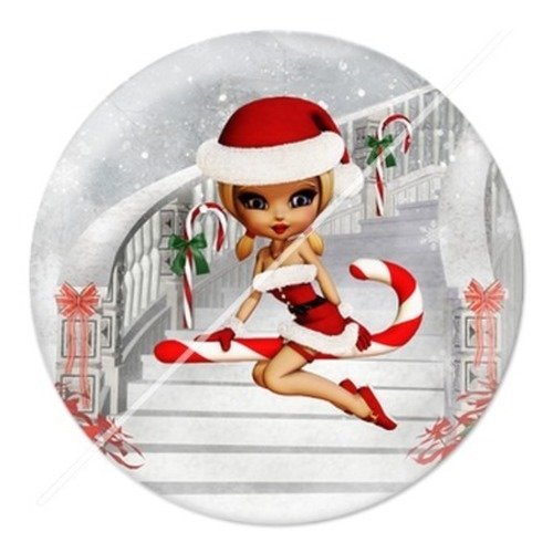 Cabochon résine à coller 25 mm aa noël et fêtes fées 5