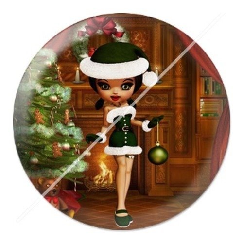 Cabochon résine à coller 25 mm aa noël et fêtes fées 6
