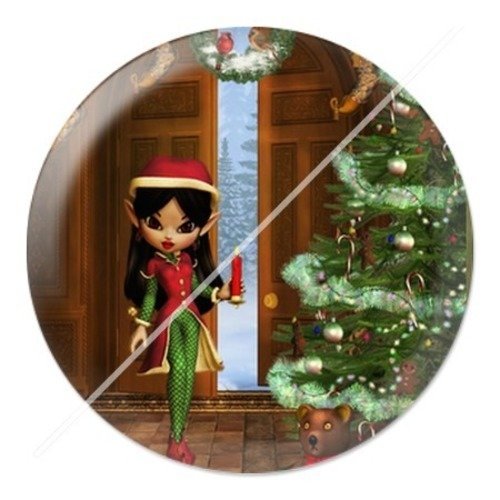 Cabochon résine à coller 25 mm aa noël et fêtes fées 7