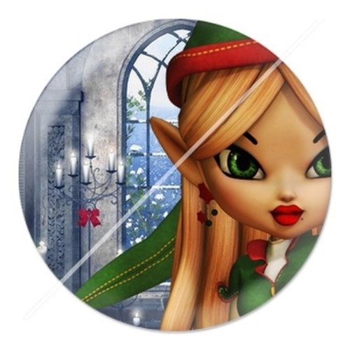 Cabochon résine à coller 25 mm aa noël et fêtes fées 8