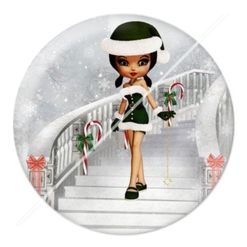 Cabochon résine à coller 25 mm aa noël et fêtes fées 14