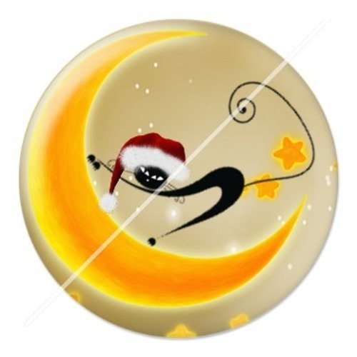 Cabochon résine à coller 25 mm aa noël et fêtes, chat g2