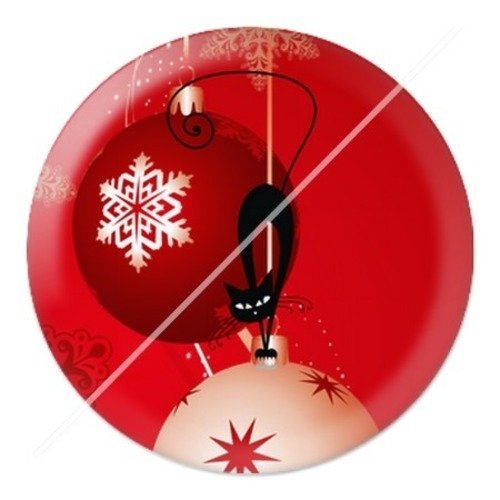 Cabochon résine à coller 25 mm aa noël et fêtes, chat g3