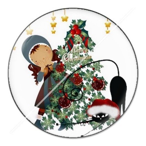 Cabochon résine à coller 25 mm aa noël et fêtes, chat g6