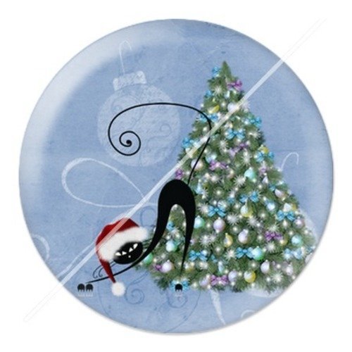 Cabochon résine à coller 25 mm aa noël et fêtes, chat g11