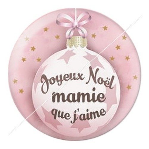 Cabochon résine à coller 25 mm aa noël et fêtes mamie h4