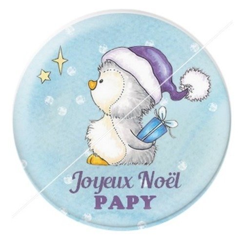 Cabochon résine à coller 25 mm aa noël et fêtes papy h6
