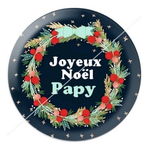 Cabochon résine à coller 25 mm aa noël et fêtes papy h7