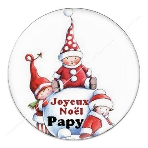 Cabochon résine à coller 25 mm aa noël et fêtes papy h8