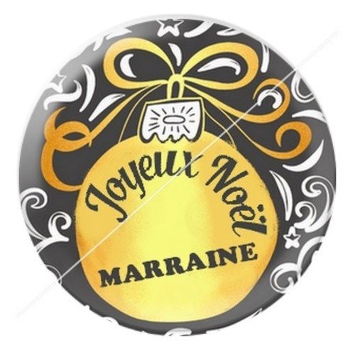 Cabochon résine à coller 25 mm aa noël et fêtes marraine h4