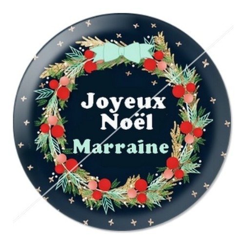 Cabochon résine à coller 25 mm aa noël et fêtes marraine h7