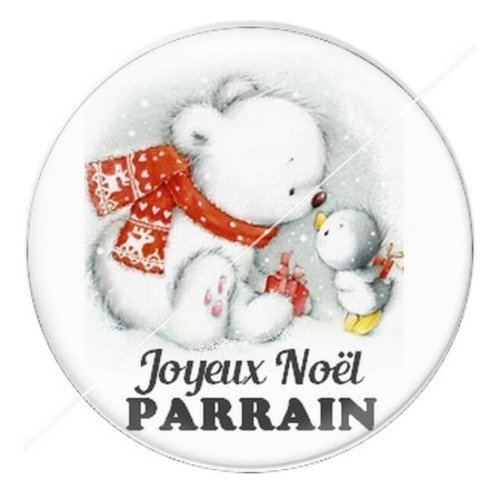 Cabochon résine à coller 25 mm aa noël et fêtes parrain h5