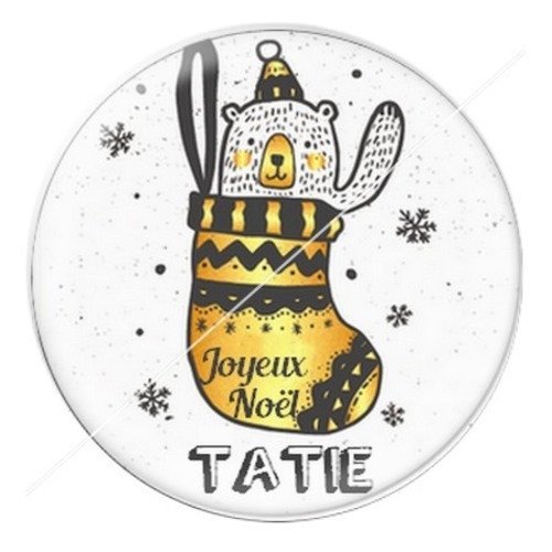 Cabochon résine à coller 25 mm aa noël et fêtes tata tatie h3
