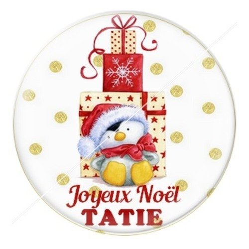 Cabochon résine à coller 25 mm aa noël et fêtes tata tatie h5
