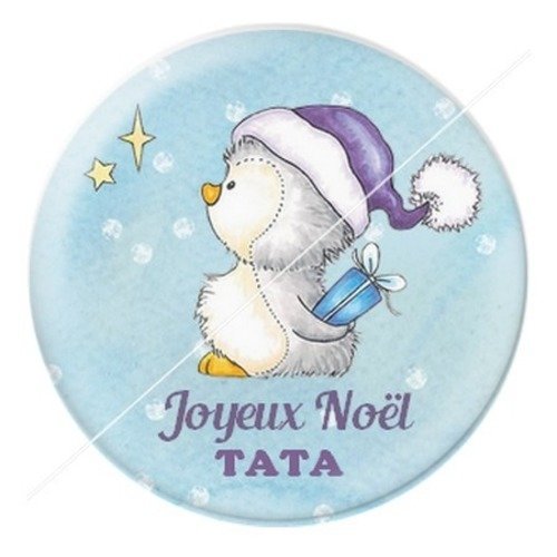 Cabochon résine à coller 25 mm aa noël et fêtes tata tatie h6