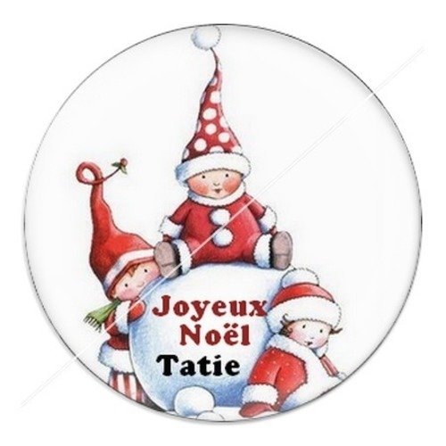 Cabochon résine à coller 25 mm aa noël et fêtes tata tatie h8
