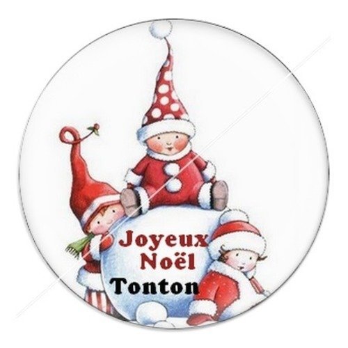 Cabochon résine à coller 25 mm aa noël et fêtes tonton h2